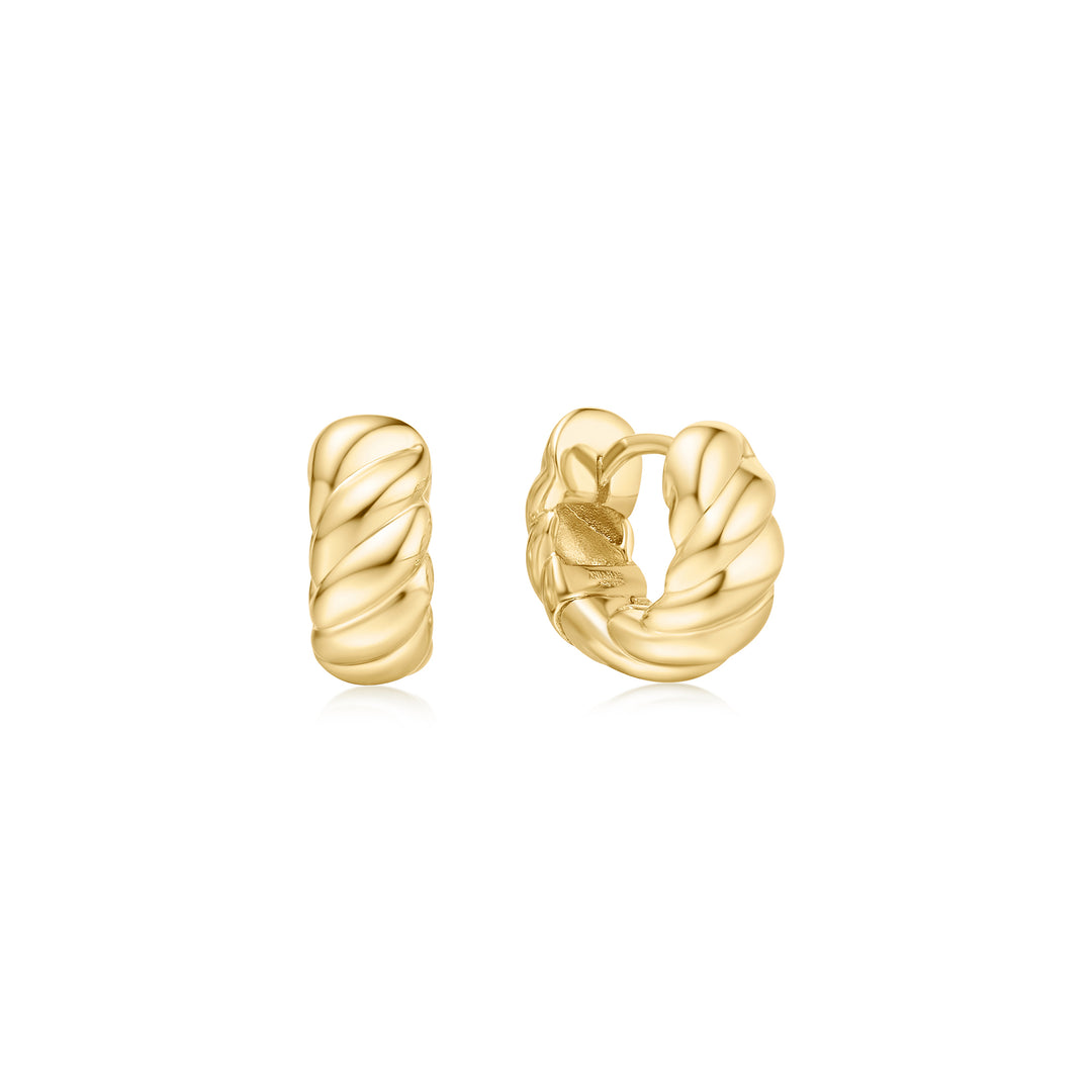 Bold Rope Twist Huggie Hoops