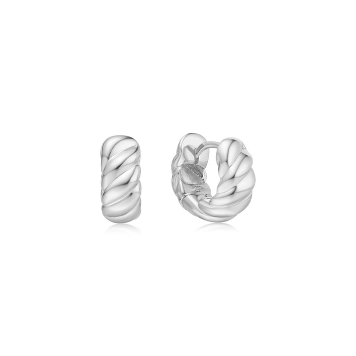 Bold Rope Twist Huggie Hoops