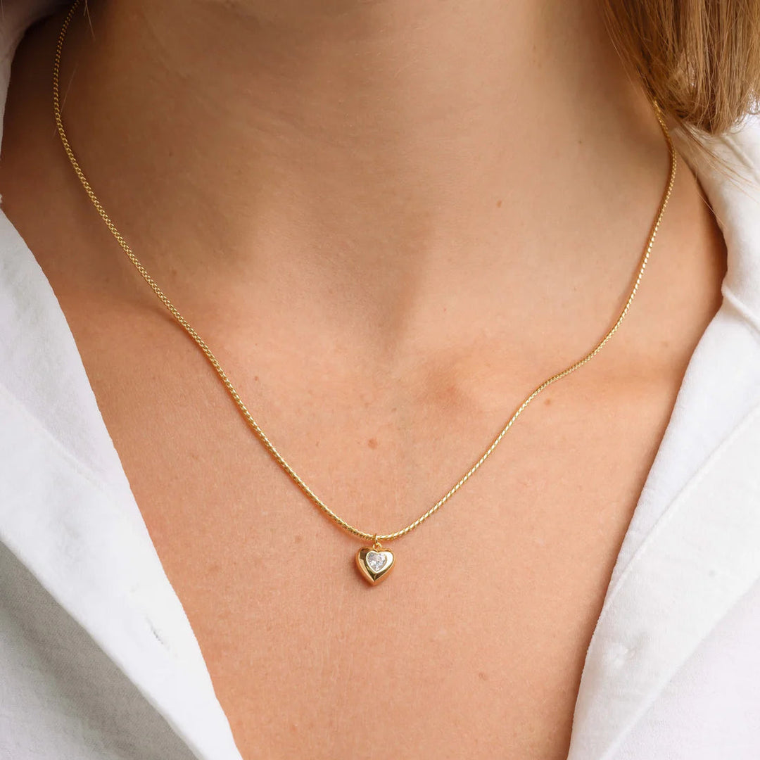 Bubble Bezel Heart Necklace