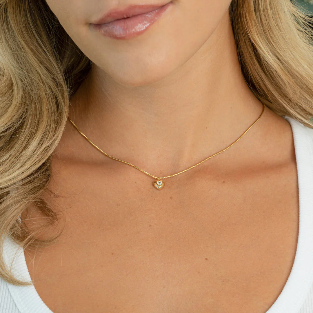 Bubble Bezel Heart Necklace