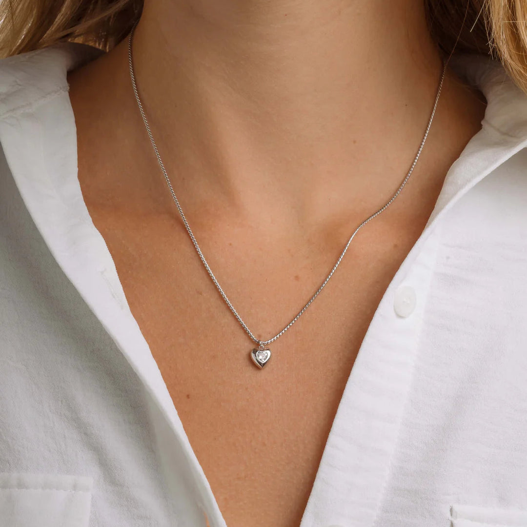 Bubble Bezel Heart Necklace