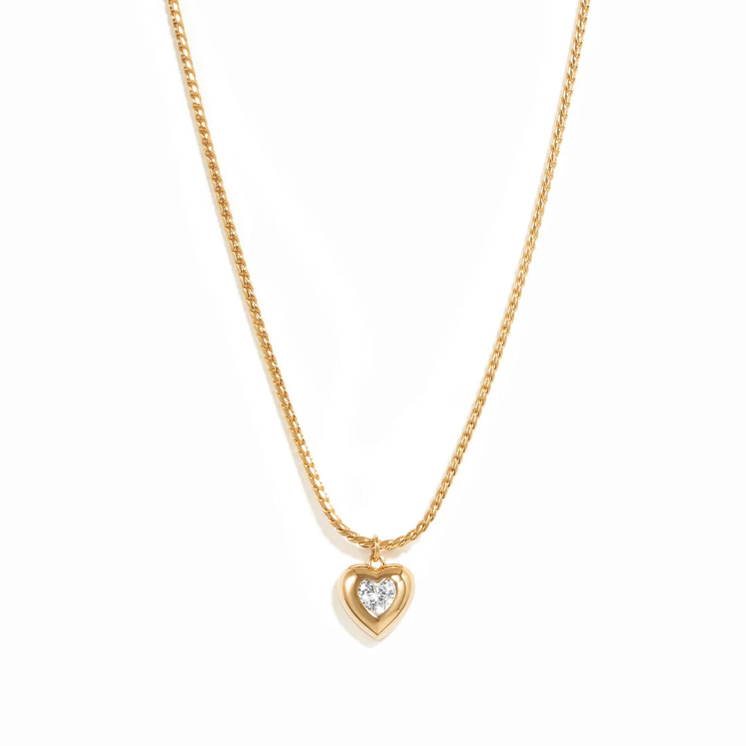 Bubble Bezel Heart Necklace