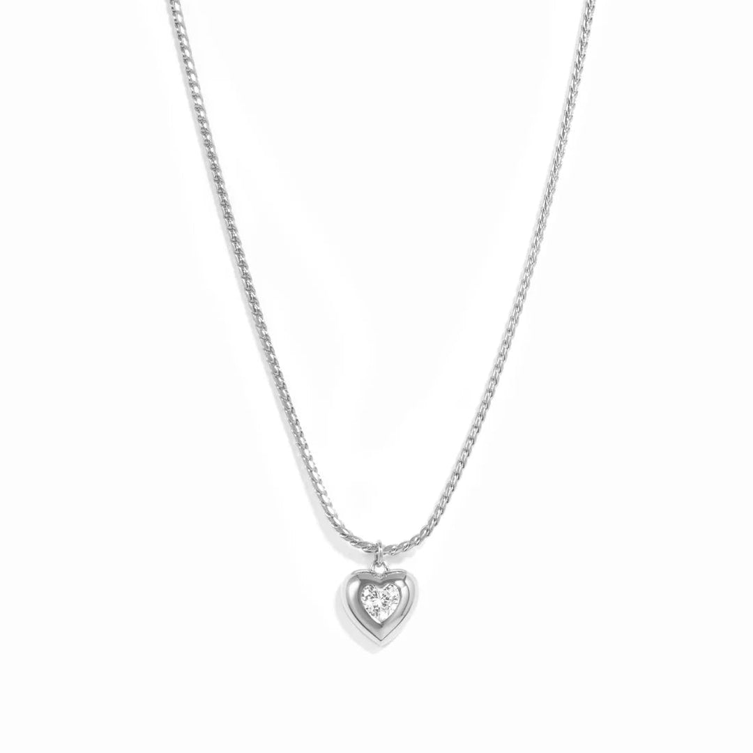 Bubble Bezel Heart Necklace