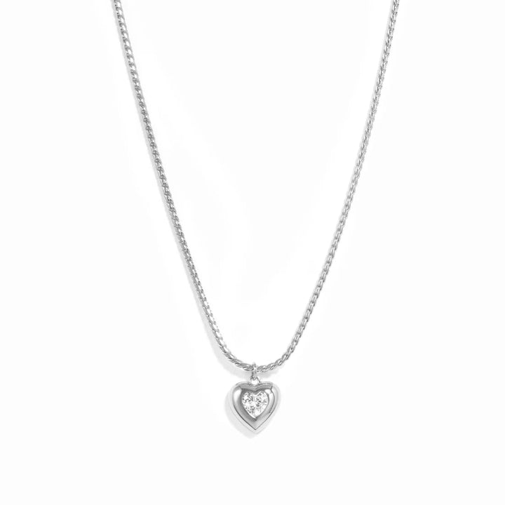 Bubble Bezel Heart Necklace