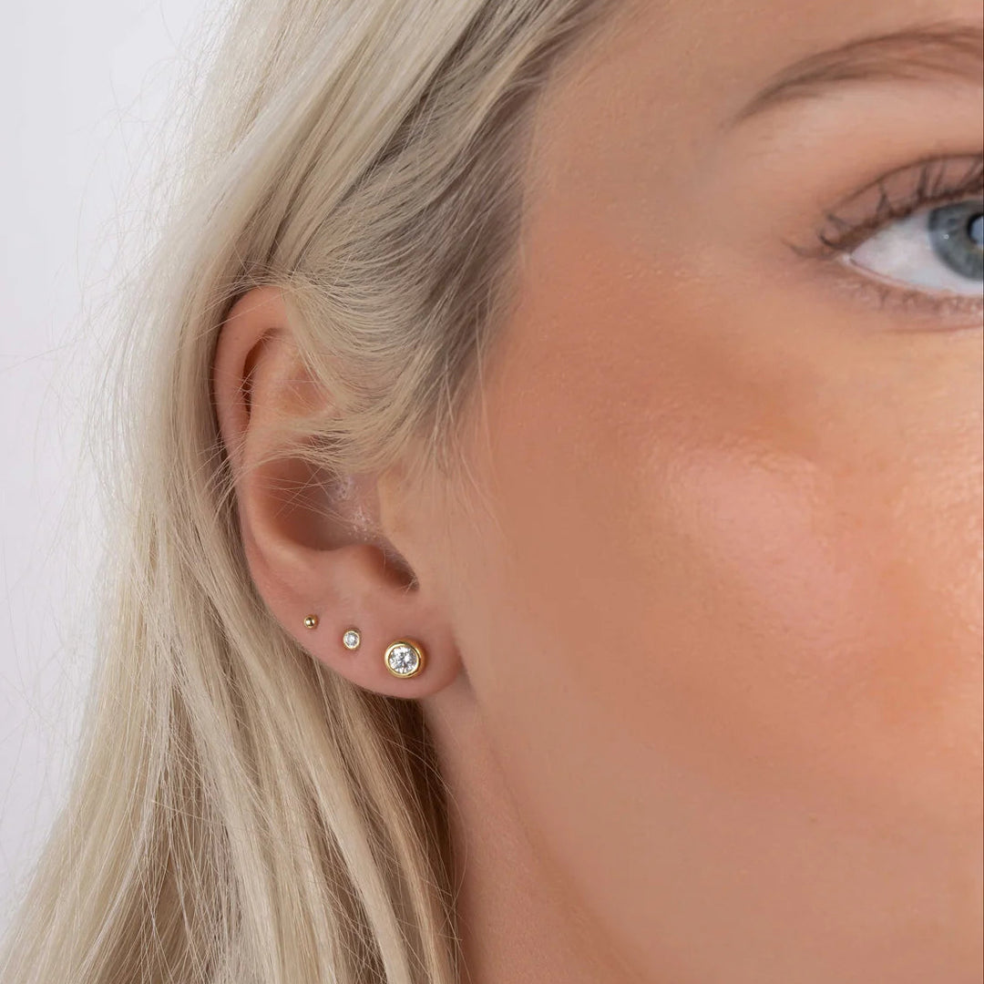 Bubble Bezel Studs