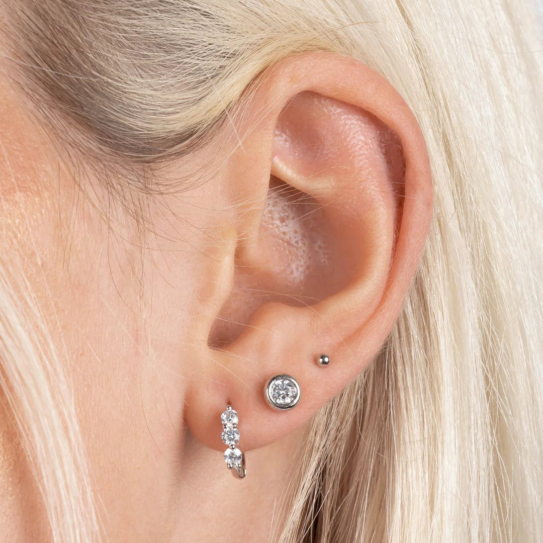 Bubble Bezel Studs