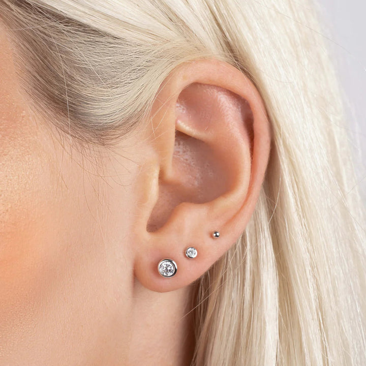 Bubble Bezel Studs