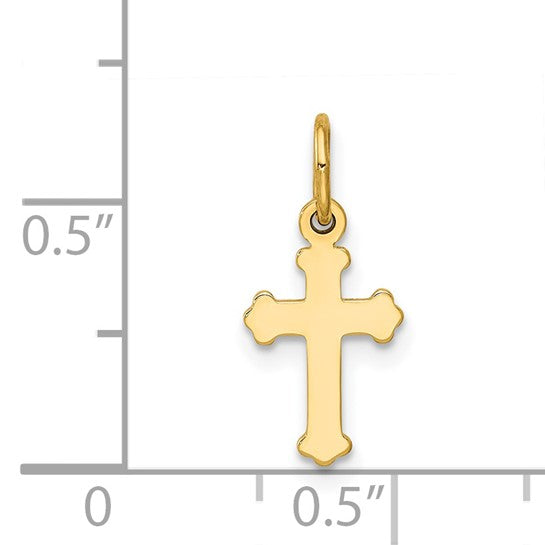 14K Mini Polished Cross Pendant