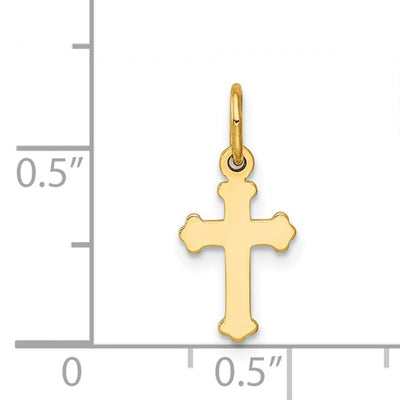 14K Mini Polished Cross Pendant