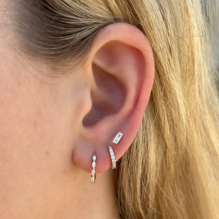 CZ Baguette Stud