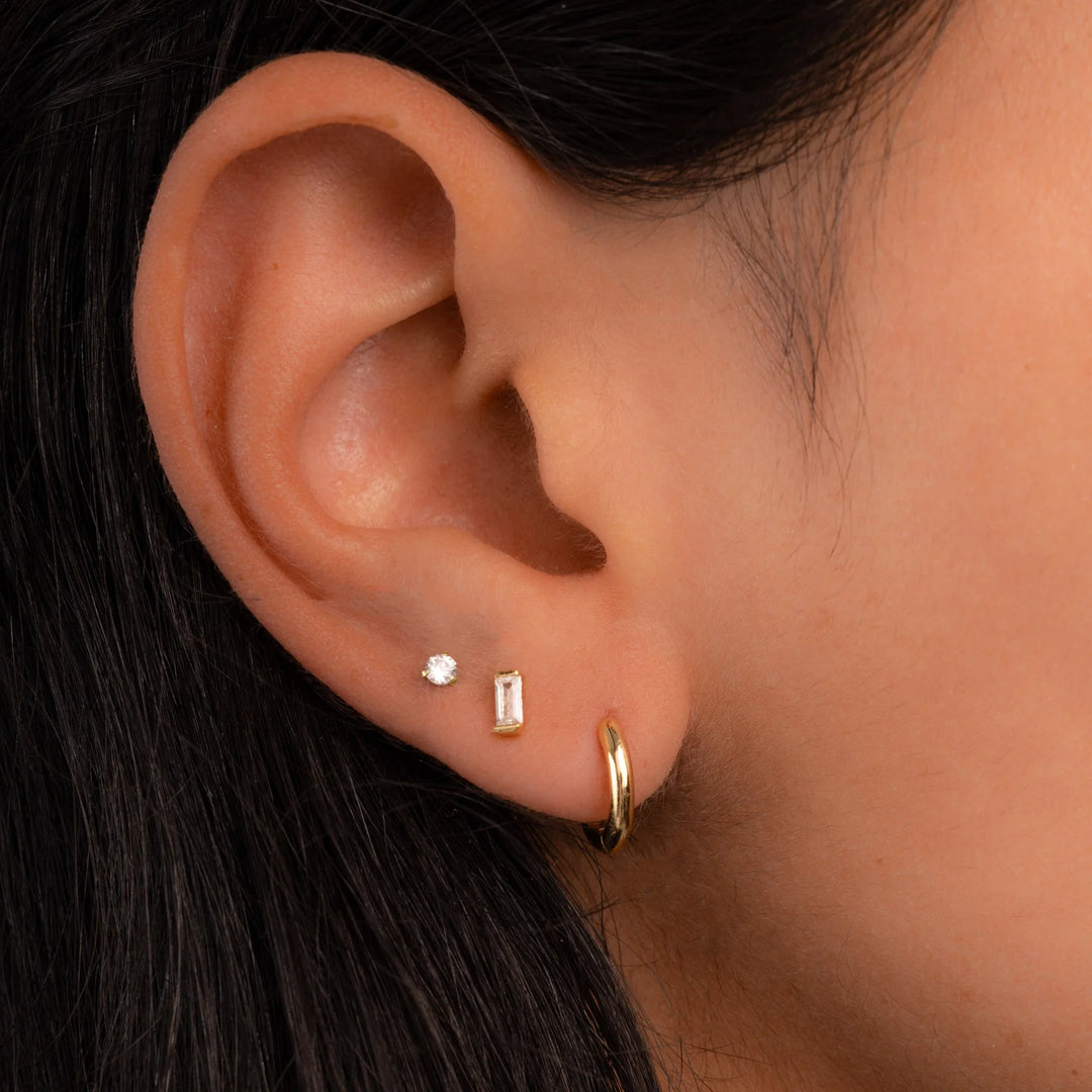 CZ Baguette Stud