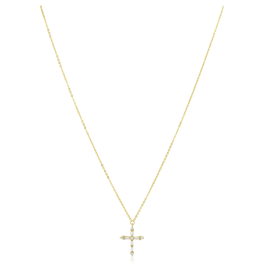 CZ Cross Pendant Necklace