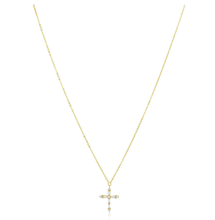 CZ Cross Pendant Necklace