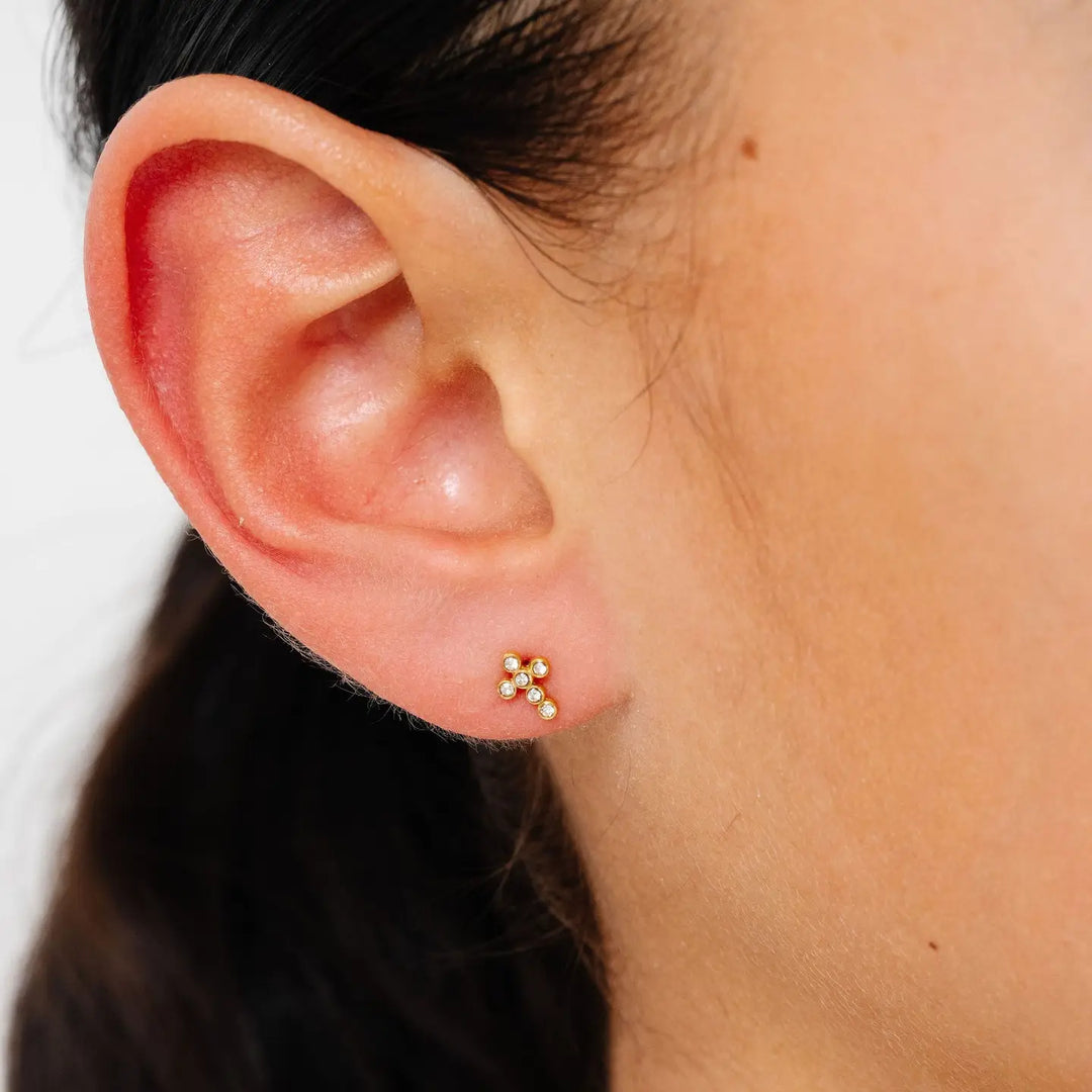 CZ Cross Studs