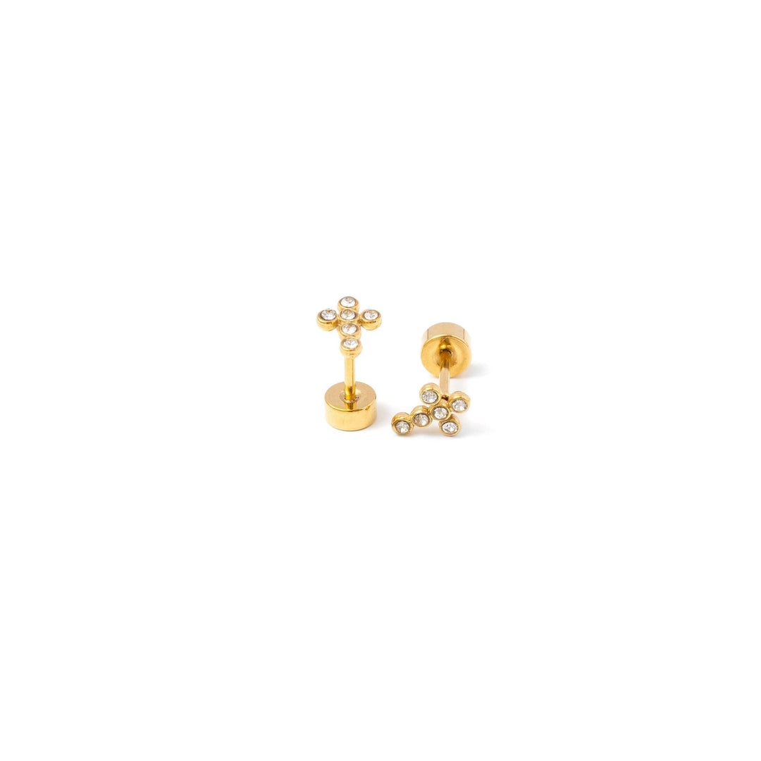 CZ Cross Studs