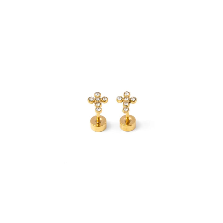CZ Cross Studs