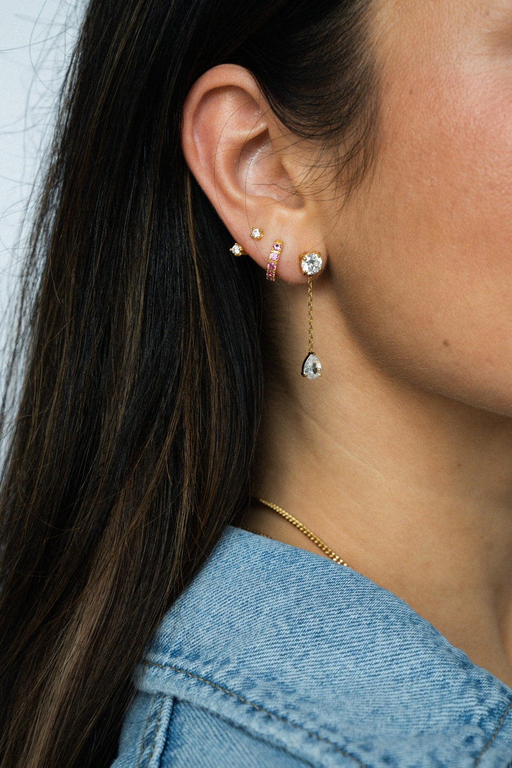 CZ Dangle Dainty Earrings-Embark Fine Jewelry