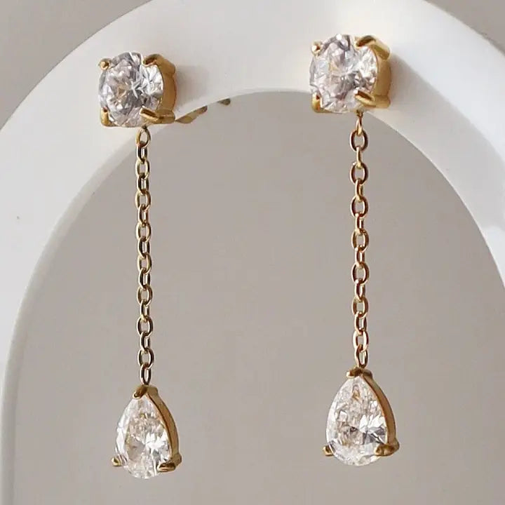 CZ Dangle Dainty Earrings
