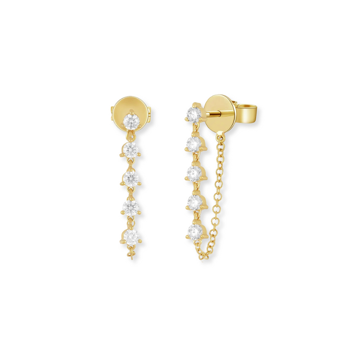 CZ Drop Chain Studs