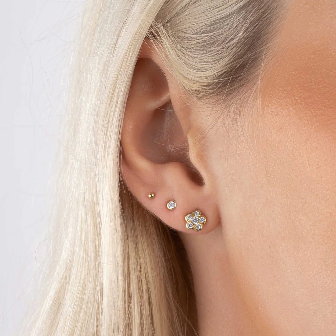 CZ Flower Studs