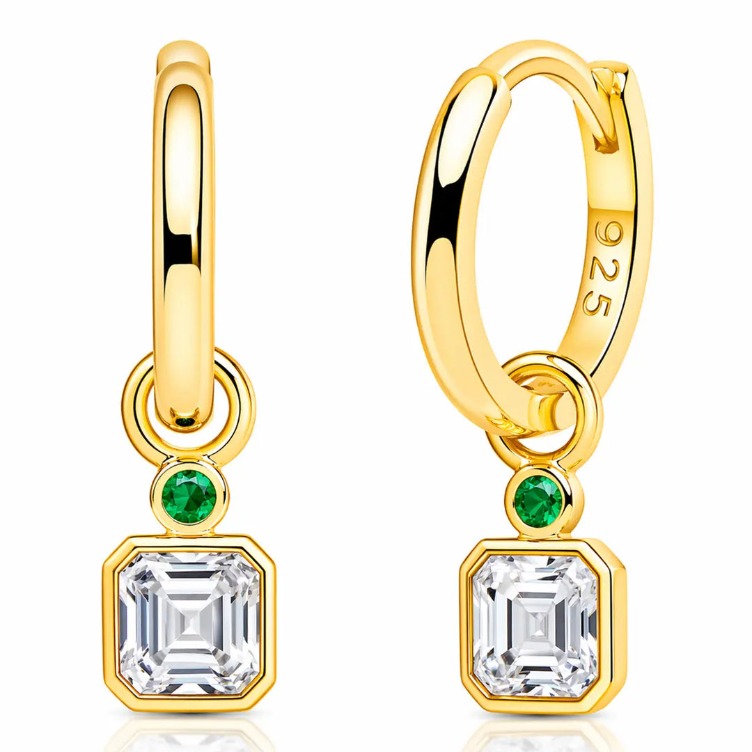 CZ Dangle Link Hoops