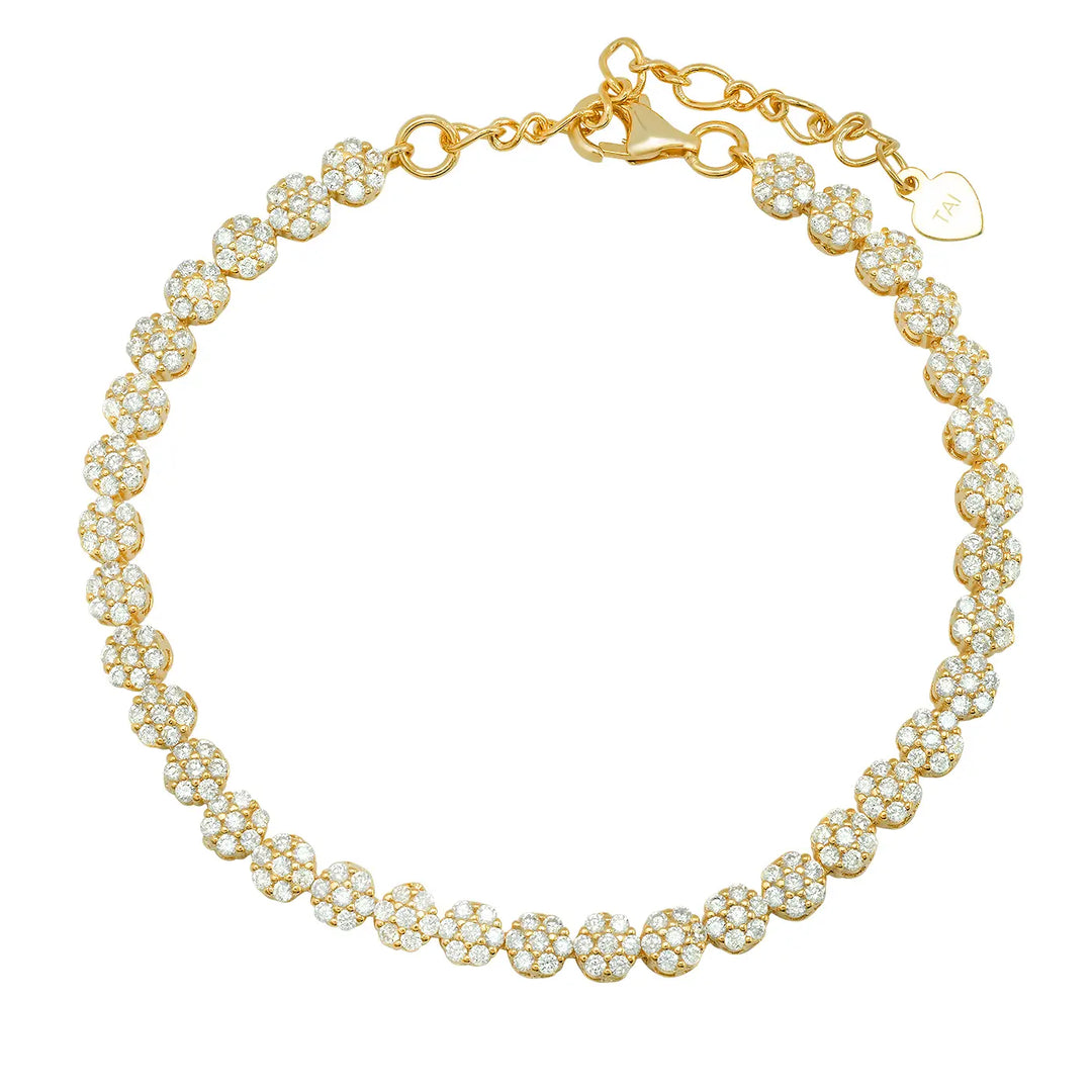 CZ Round Honeycomb Bracelet