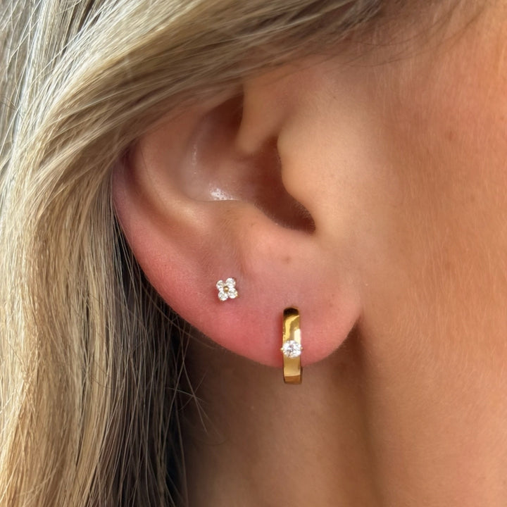 CZ Flower Flat Back Stud