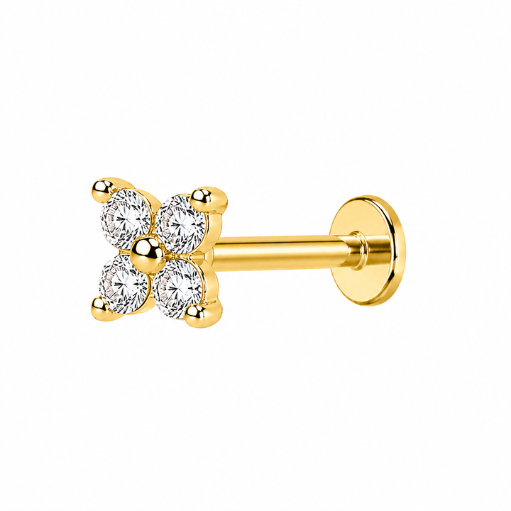CZ Flower Flat Back Stud