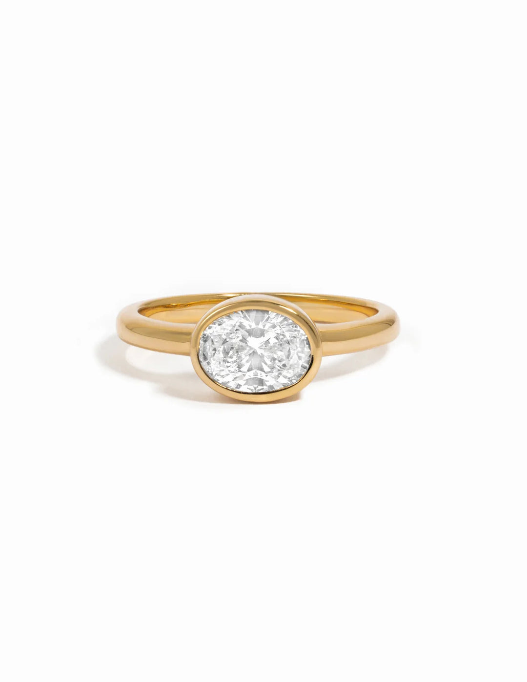 CZ Oval Bezel Ring