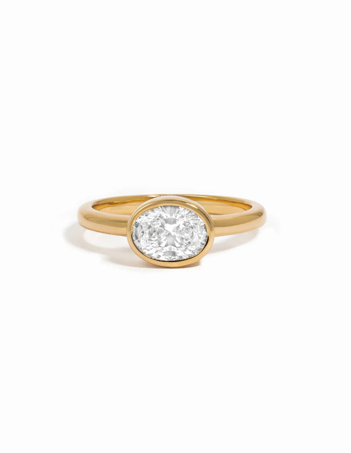 CZ Oval Bezel Ring