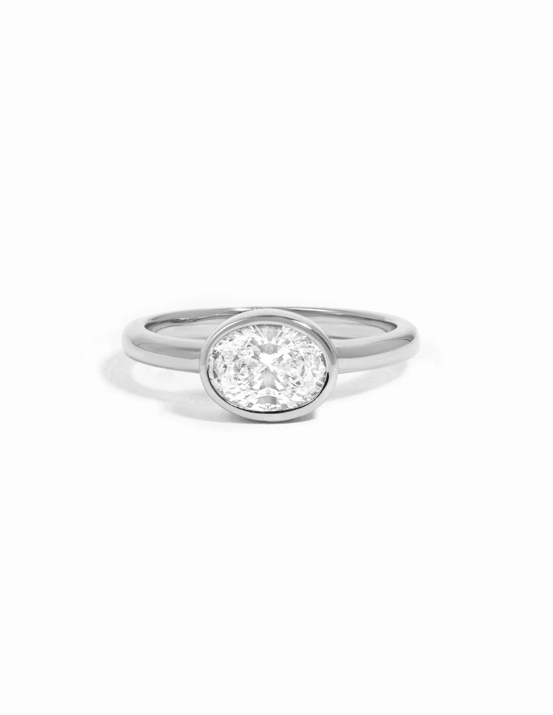 CZ Oval Bezel Ring