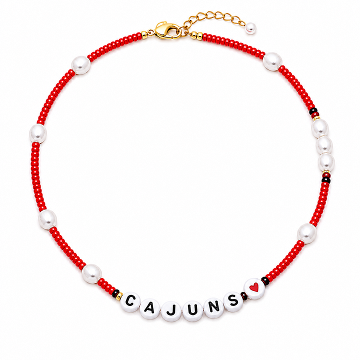 Gameday Bead and Pearl Necklace