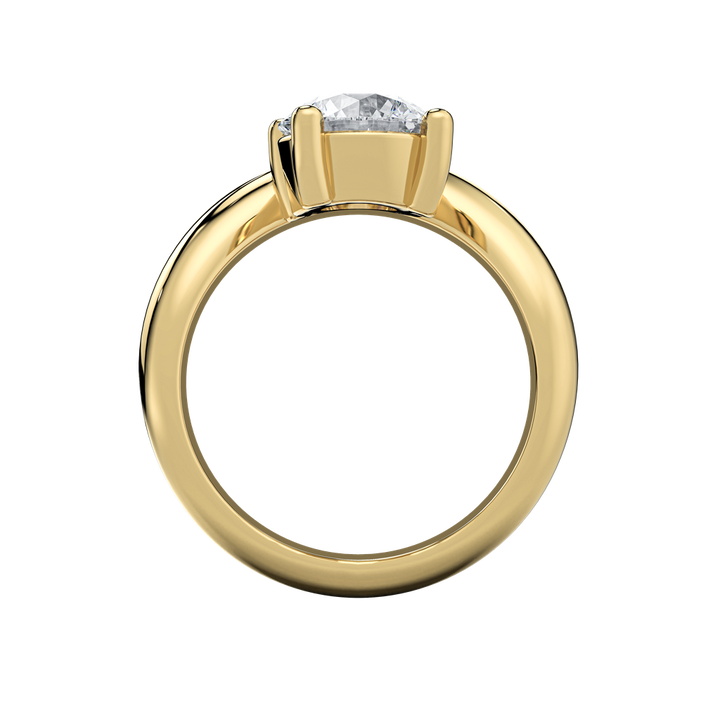 Caroline Signature 14K yellow gold engagement ring with a sculptural curve and a brilliant 2 CT diamond.