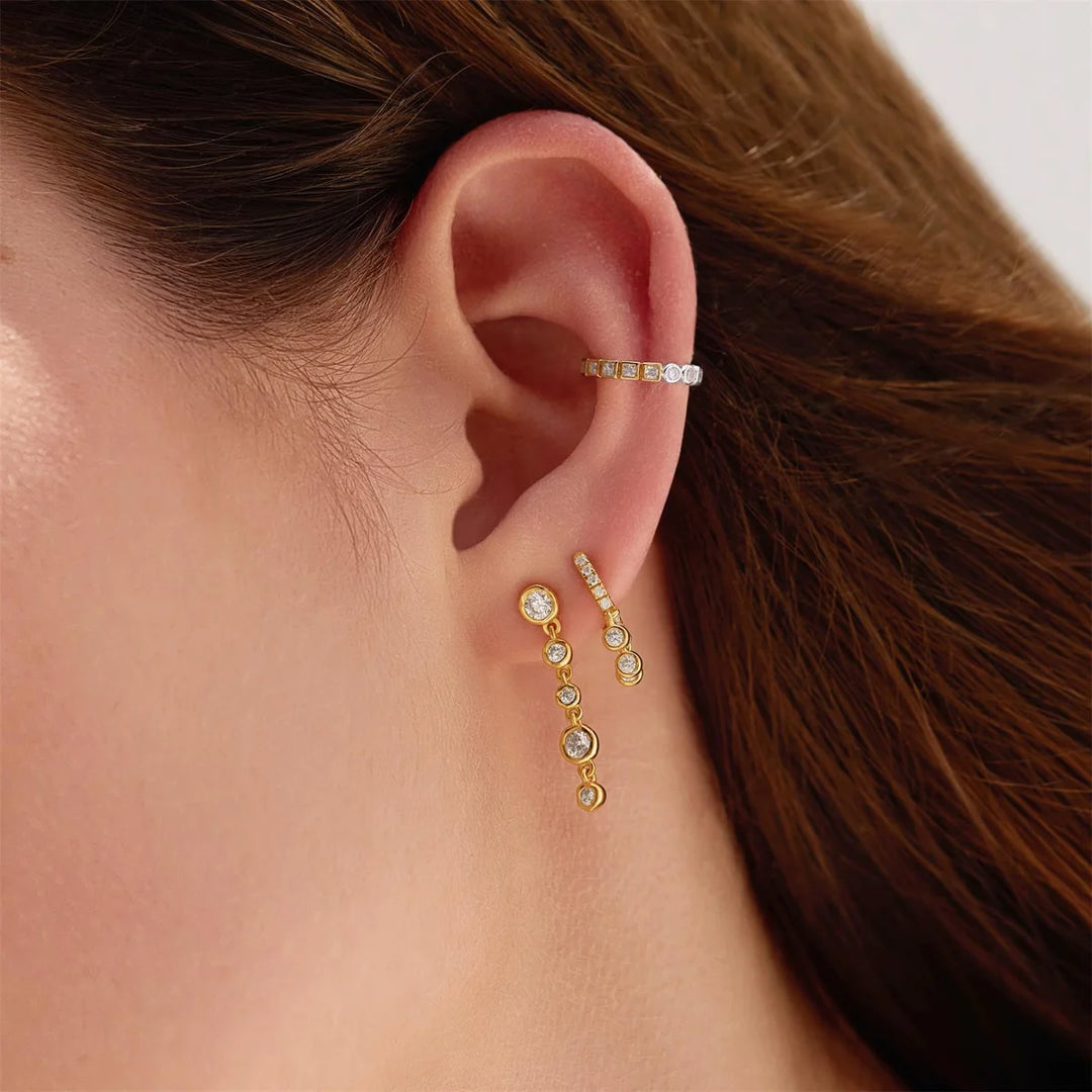 Cascade Bezel Drop Earrings