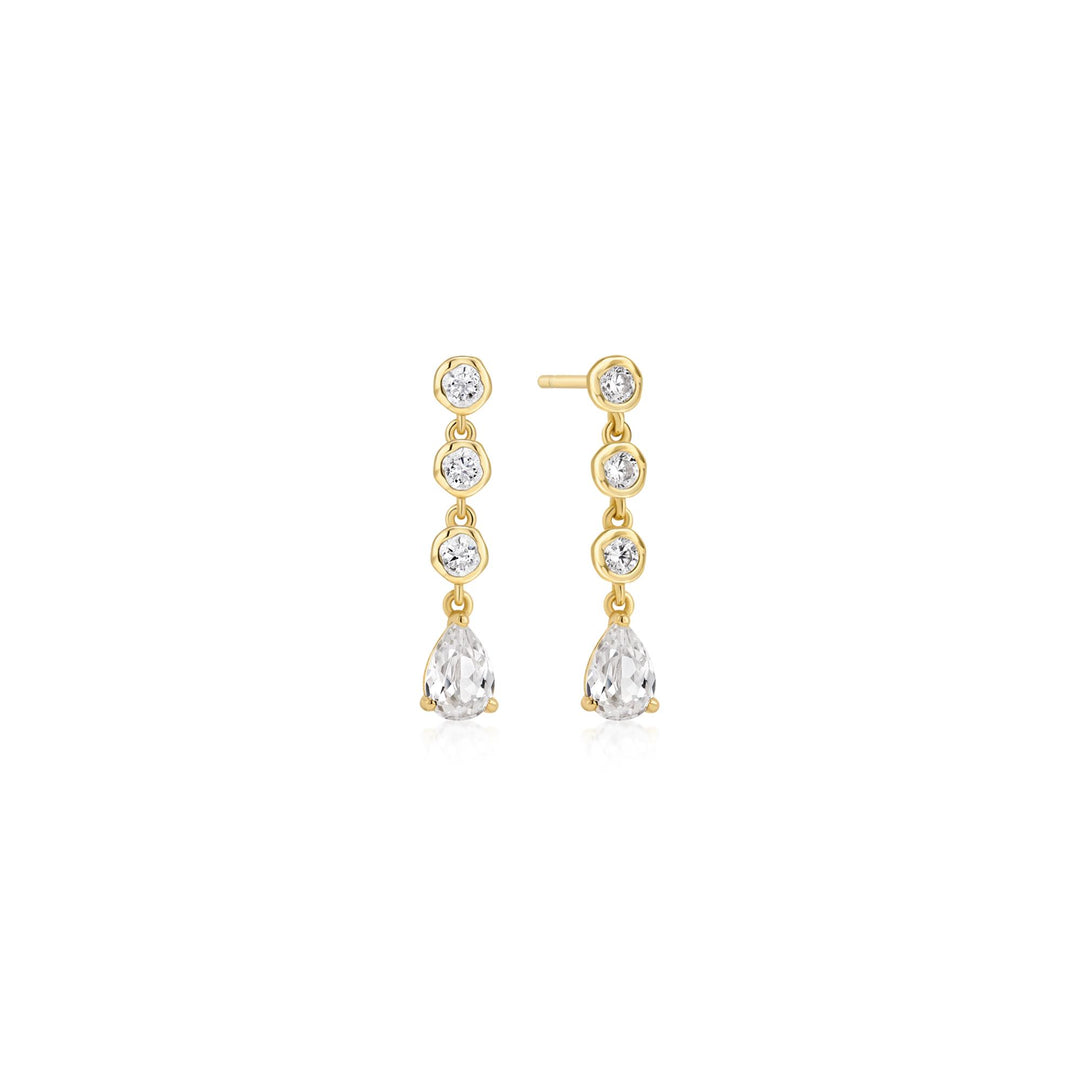 Cascade Bezel Teardrop Earrings