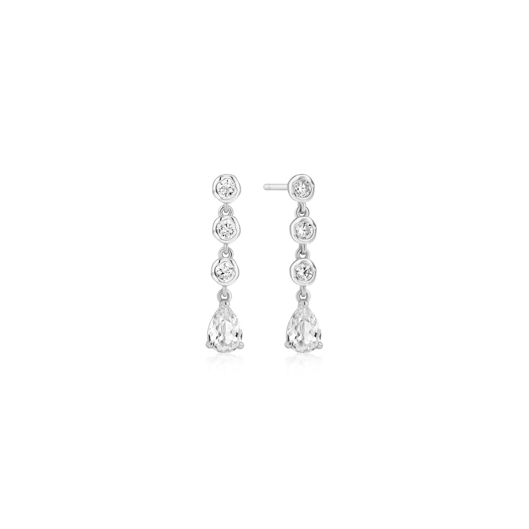 Cascade Bezel Teardrop Earrings