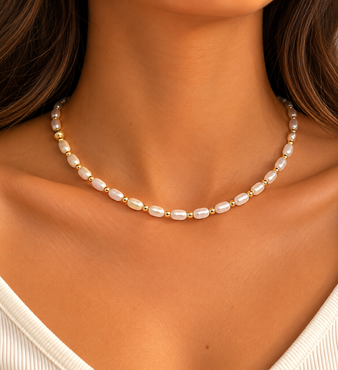 Freshwater Pearl and Bead Necklace