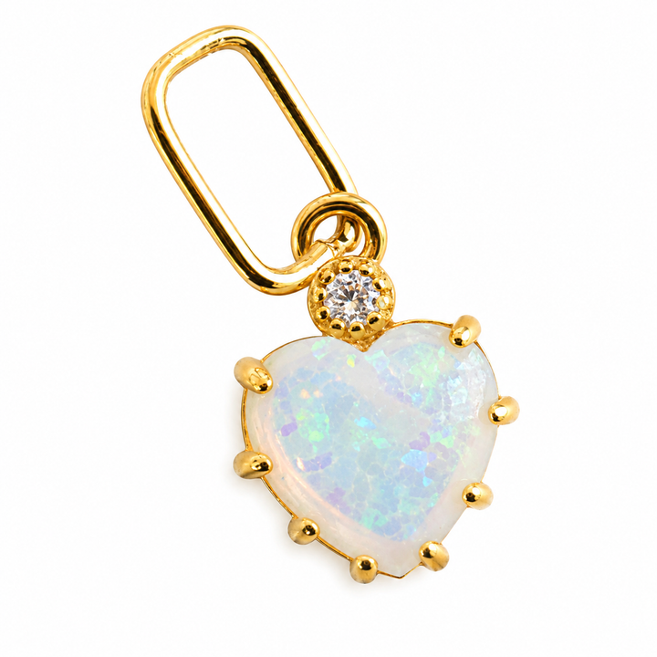 Opal Heart Charm