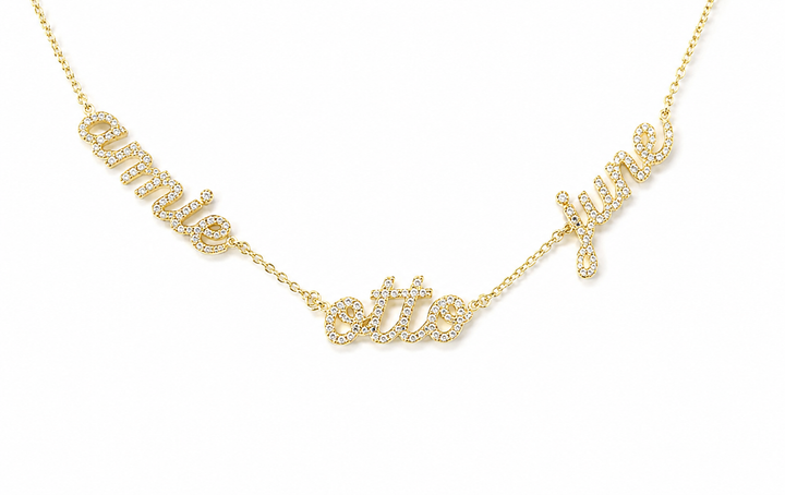 Pave Script Name Necklace
