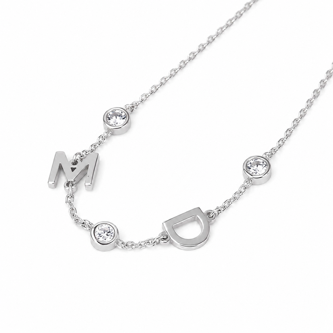 Bezel and Initial Custom Bracelet