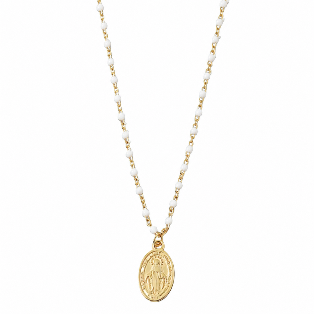 Mary Medallion Beaded Necklace