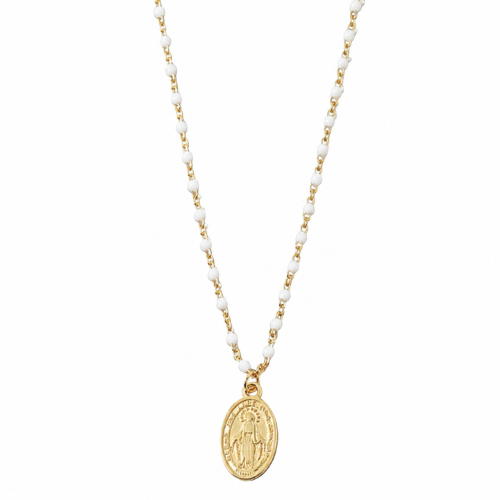 Mary Medallion Beaded Necklace