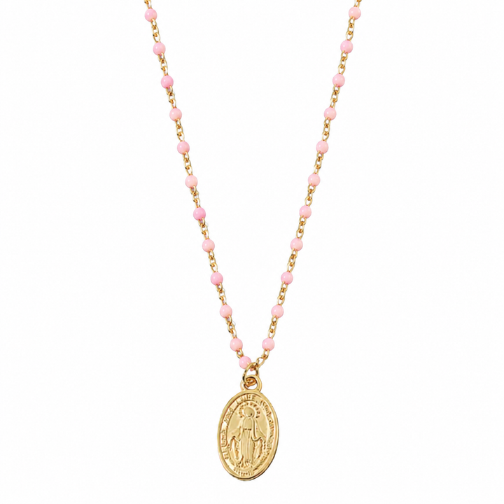 Mary Medallion Beaded Necklace