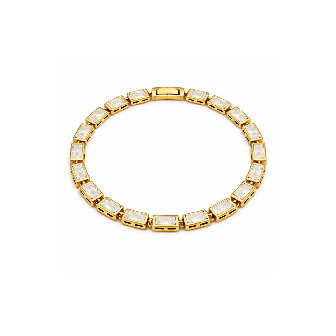 Baguette Bezel Tennis Chain Bracelet