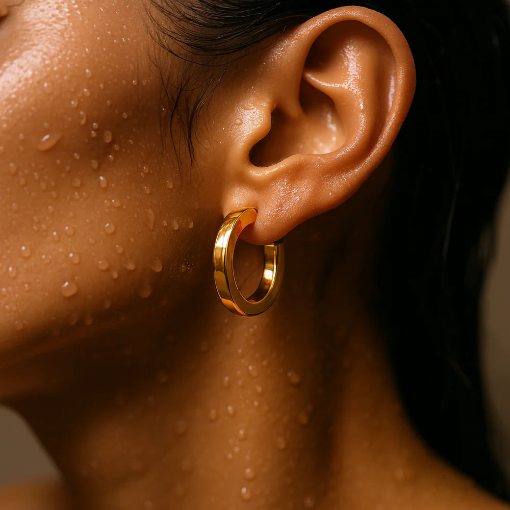 Chunky Half Round Hoops