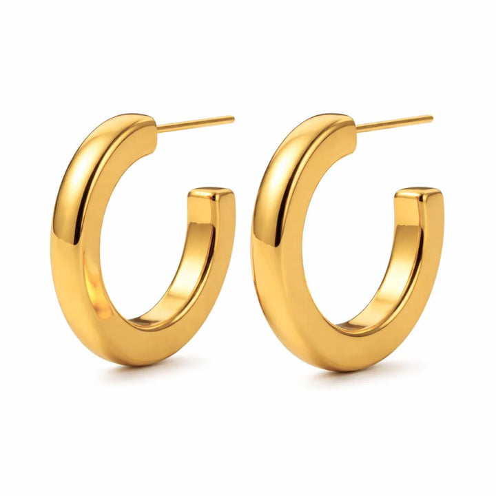 Chunky Half Round Hoops