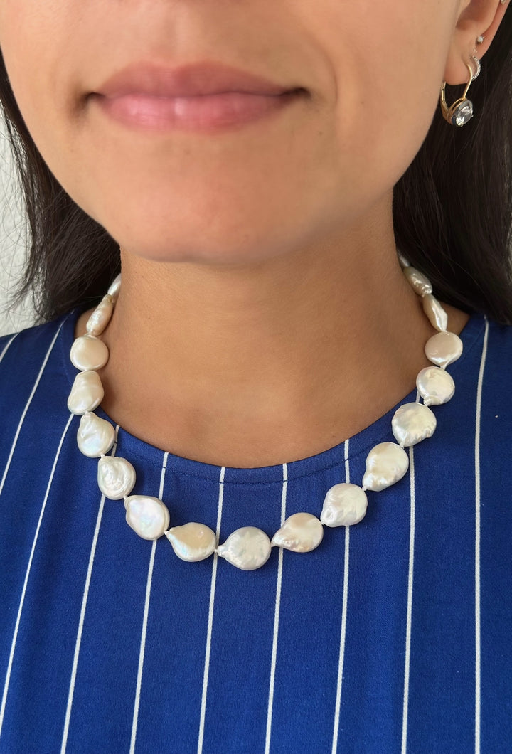 Coin Pearl Toggle Necklace
