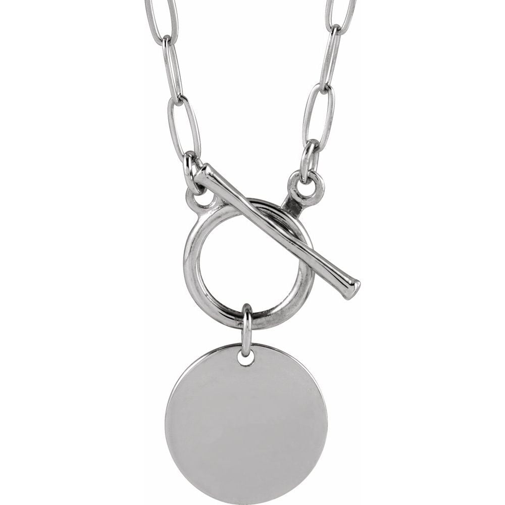 Coin Toggle Chain "F" Necklace-Embark Fine Jewelry