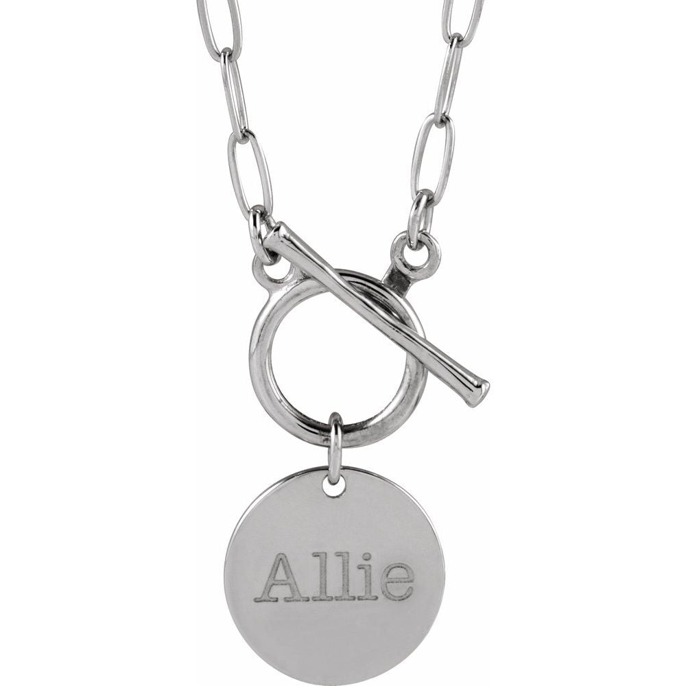 Coin Toggle Chain "F" Necklace-Embark Fine Jewelry