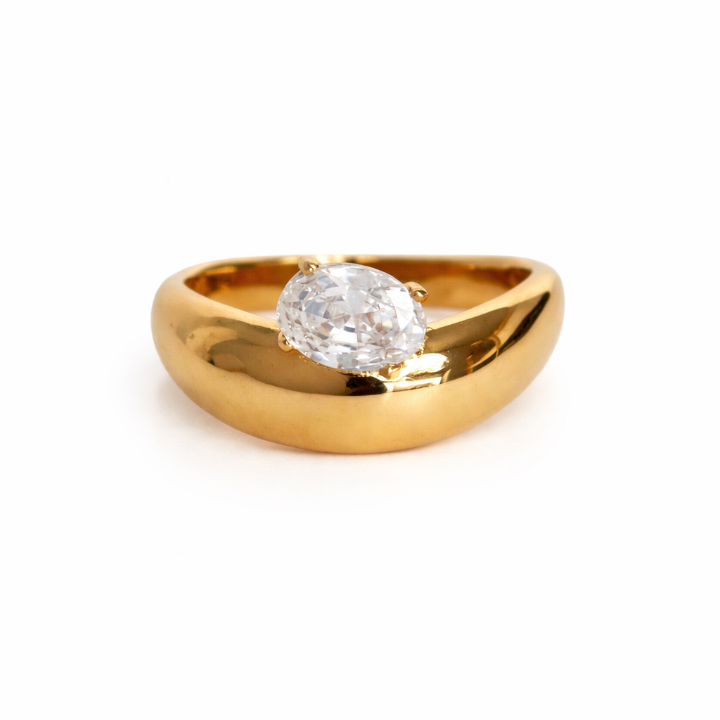Curve CZ Ring